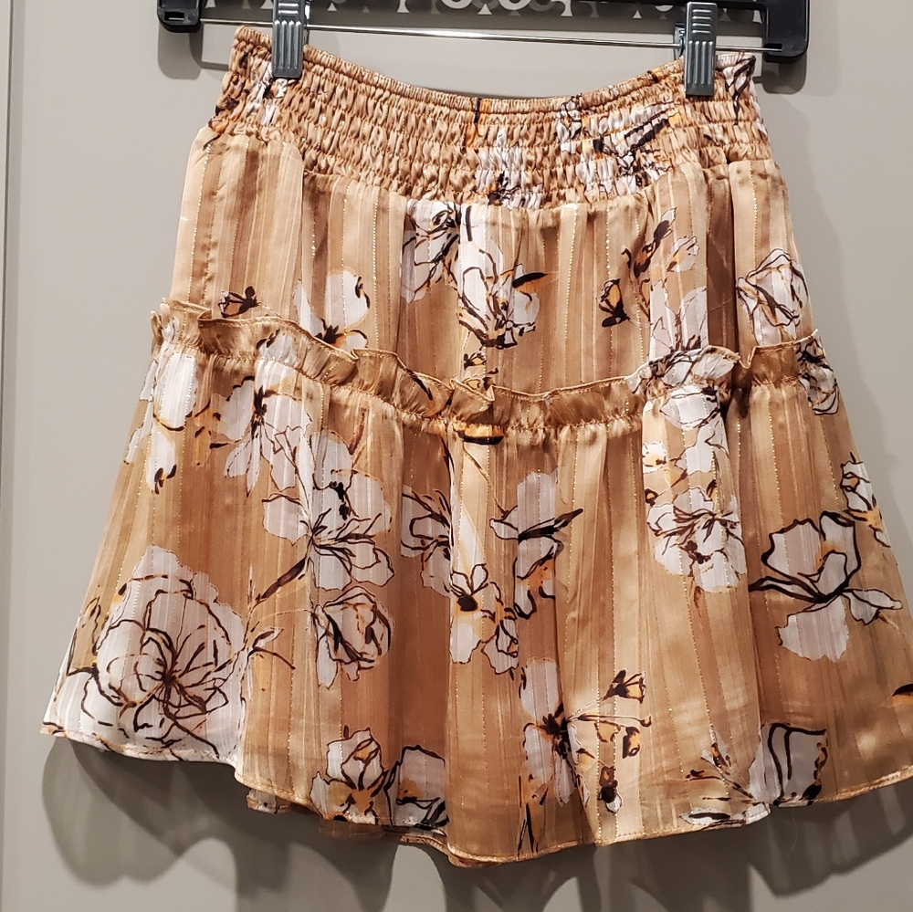 Peach Taupe floral skirt